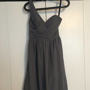 Short Grey One Shoulder Formal Dress